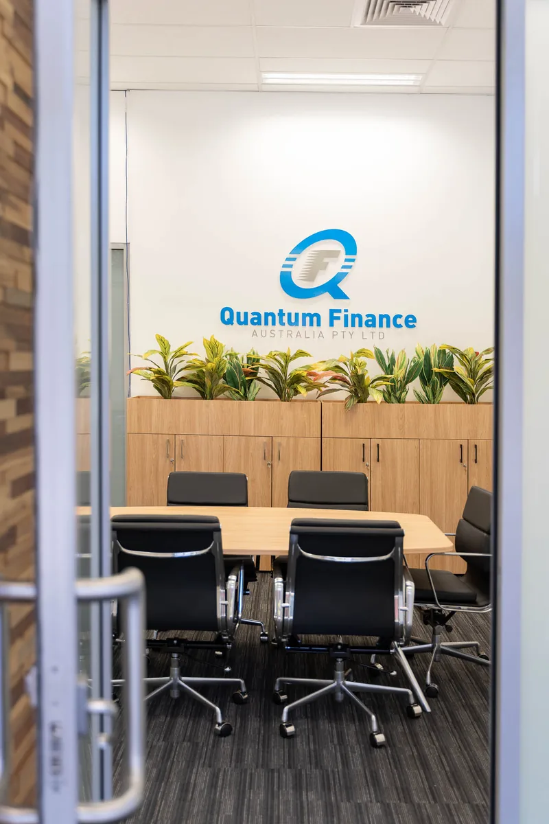 Workstations with monitors at the Quantum Finance office in West Leederville