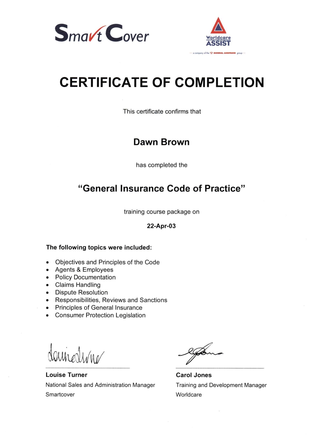 Smart cover general insurance code of practice