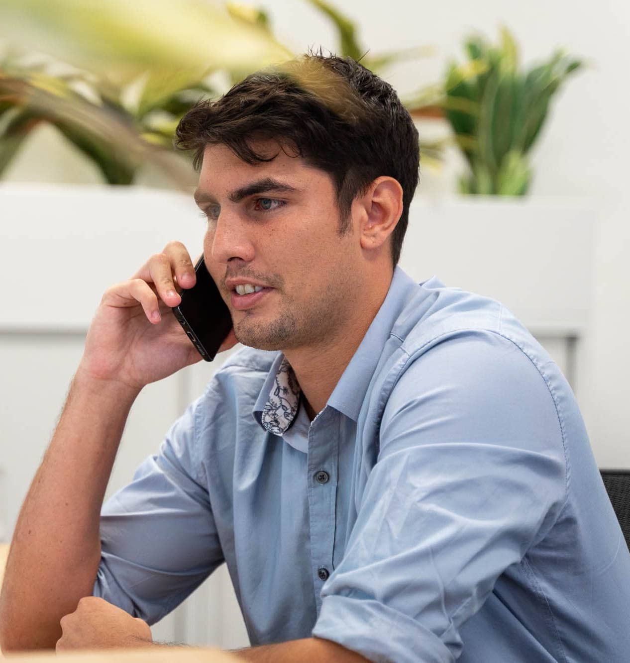 Max Burke, one of our mortgage brokers, on the phone.