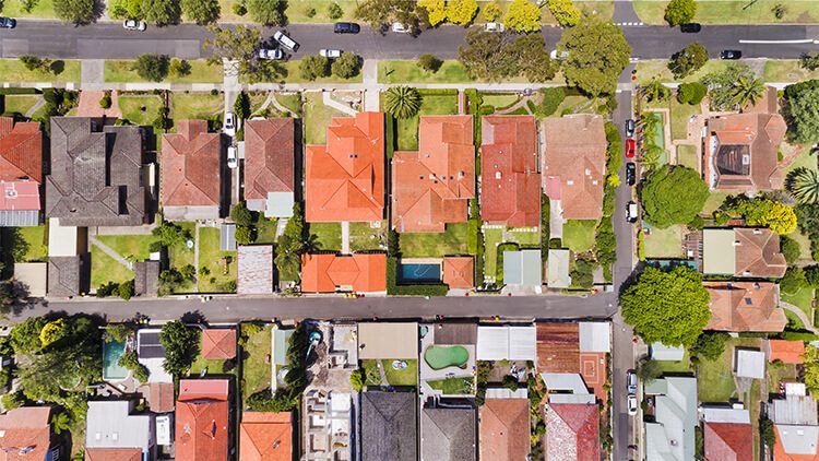 housing estate in the suburbs australia