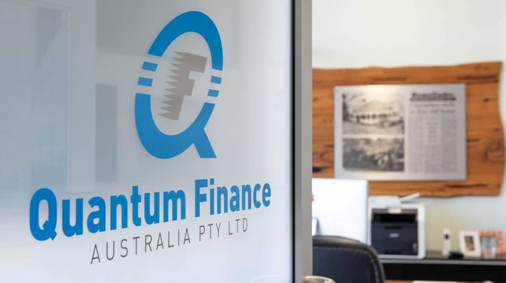 Quantum Finance office door.